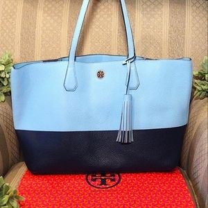 Tory Burch Perry Color Block Tote with Tassel